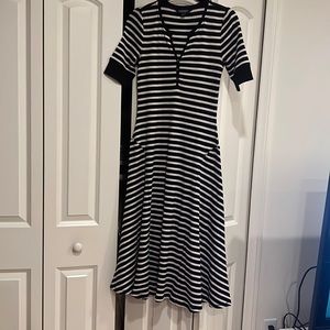 Ralph Lauren black and white striped long dress